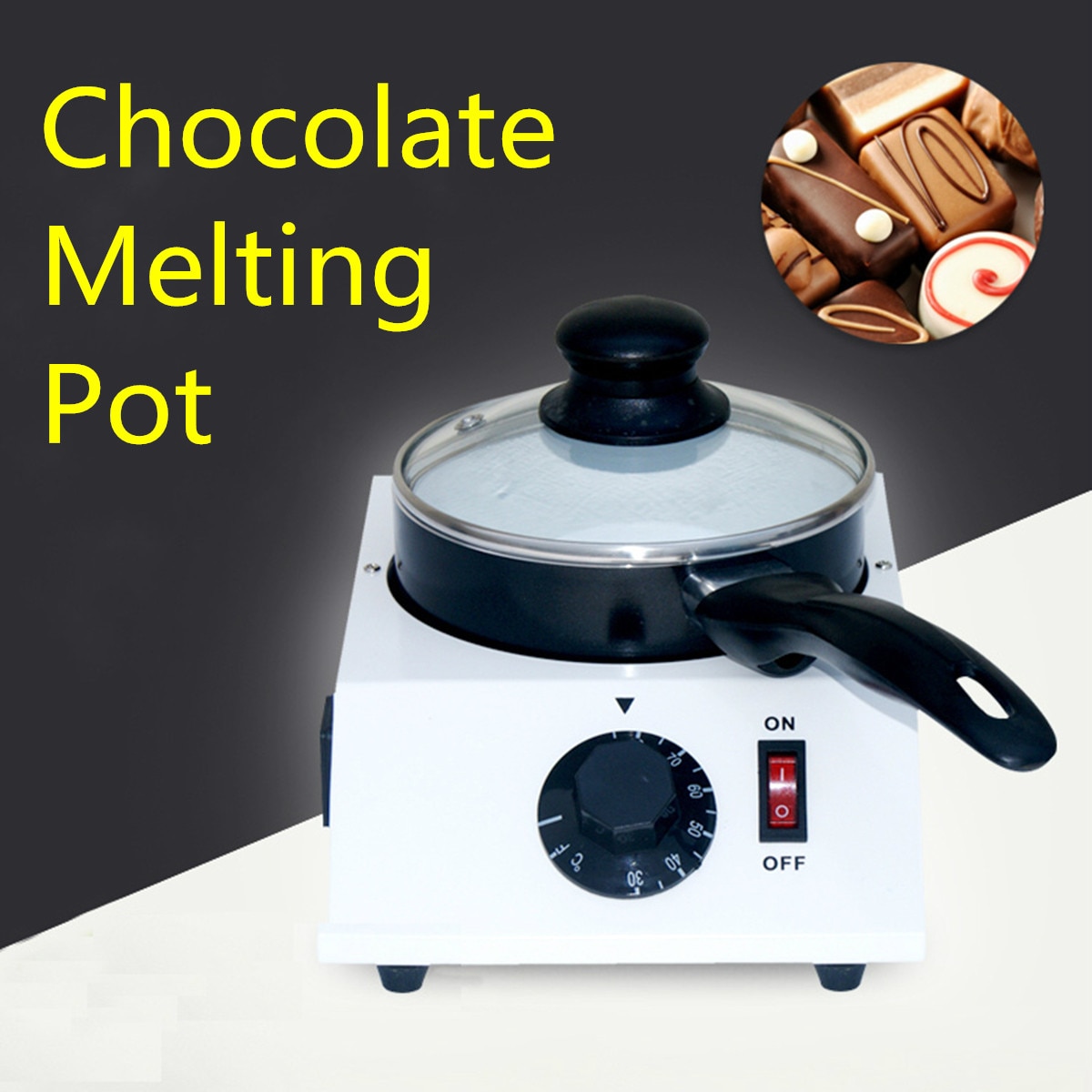 Elektrisk chokladostsmältmaskin 40w mini keramisk non-stick gryta tempereringscylinder smältpanna med enkelpanna keramik
