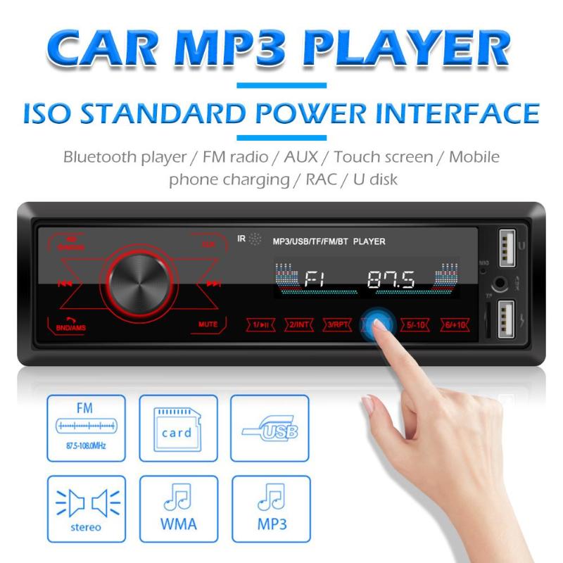 Bilradio  m10 enkelt 1 din bilstereo  mp3 afspiller i dash bluetooth aux-in fm radiomodtager hovedenhed