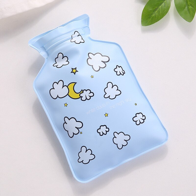 Draagbare Mini Warm Water Fles Leuke Cartoon Fles Warm Water Warm Water Flessen Winter Warming: moon