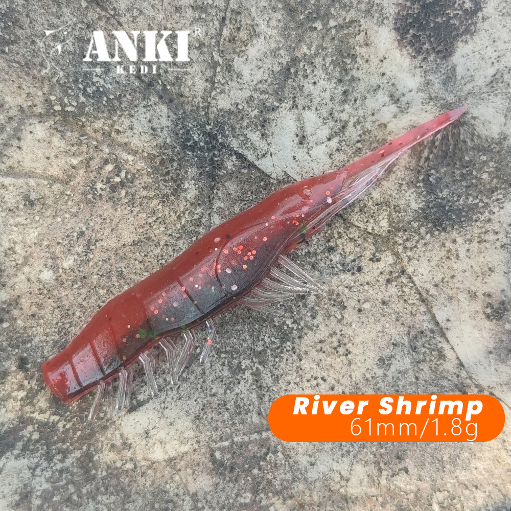 ANKIKEDI-Señuelo de Pesca de Silicona Blanda Similar a una Gamba, Cebo para Pescar Lubina, Carpa o Lucio, Ideal para Usar desde Roca