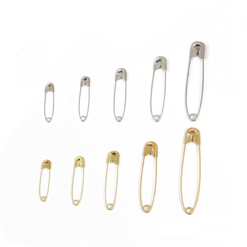 Alfileres de seguridad de , Clip de papel, herramientas de costura DIY, agujas de Metal dorado y plateado, broche de seguridad grande, accesorios, 50 Uds.