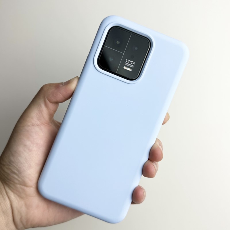 Capa traseira de silicone líquido para xiaomi mi 13 / 13 pro/14/14 pro/15 à prova de choque macio suave capa de telefone de luxo funda: TELA DE PINTURA / Azul