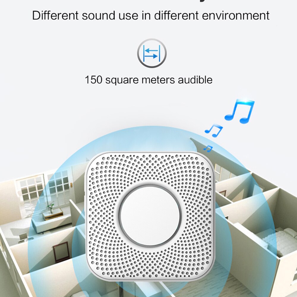 PGST PJ16 Home Security Welcome Wireless Doorbell Intelligent Home Door Bell 36 Songs Smart Chimes Doorbell Alarm LED light