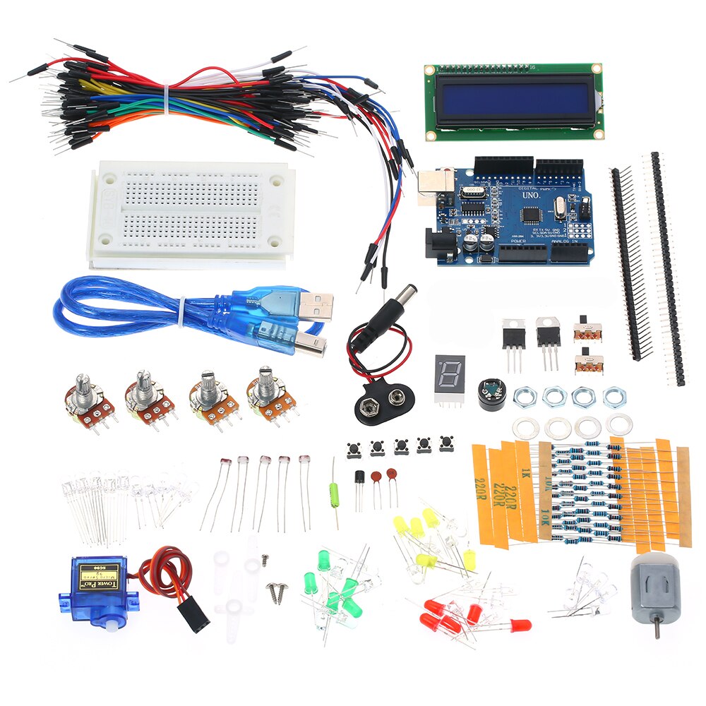 Arduino UNO R3 Kleine Starter Project Kit LCD LED Ultrasone voor Arduino Beginner