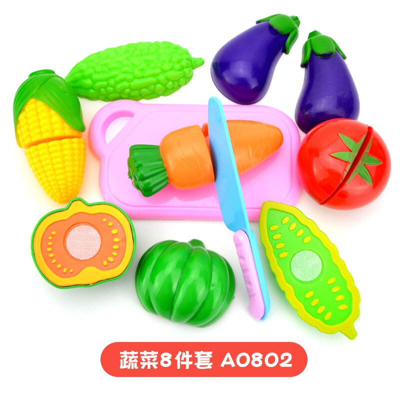 23Pcs/Set Children Play House Toy Cutting Fruit Vegetable Food Pretend Play House Toys for Children Kids Educational Toys: 8Pcs vegetables