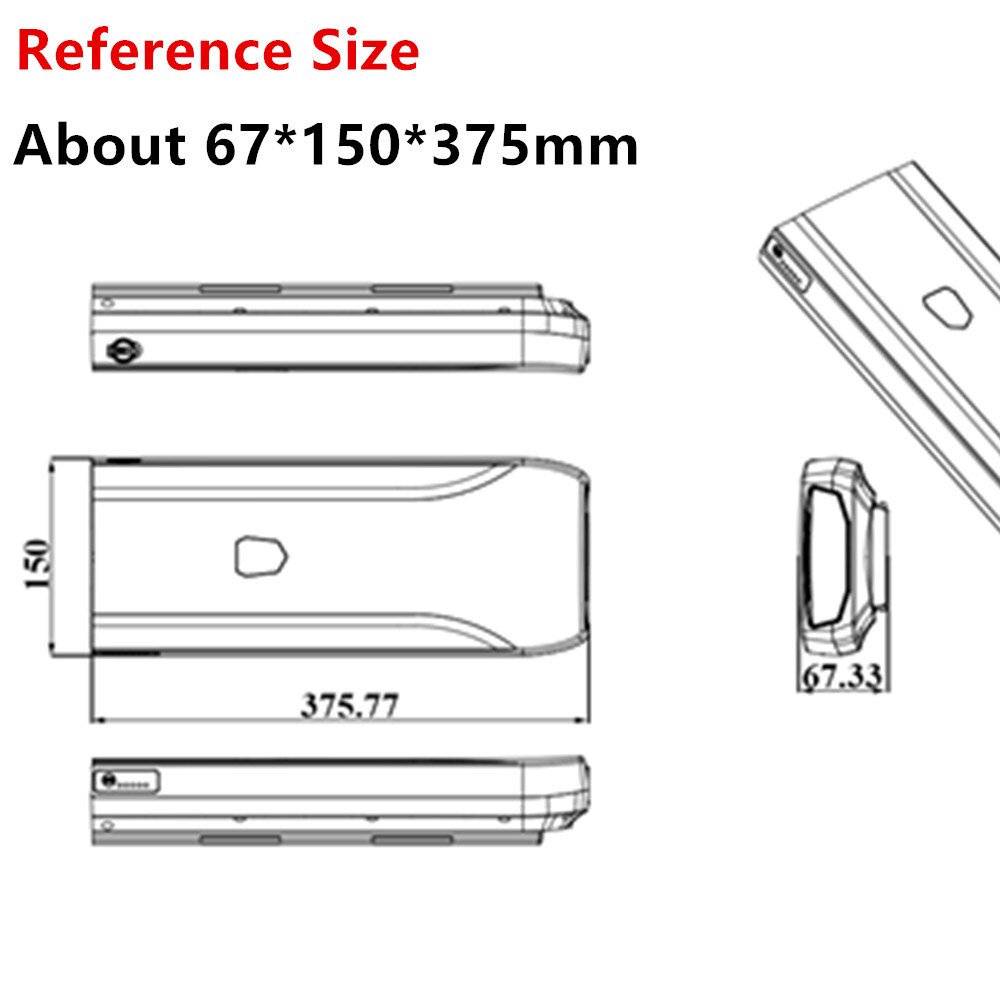 36V 37V 48V City Bike Hinten Rack Träger Ebike Batterie Box 18650 Zellen für Ersetzen Phylion XH370-13J wand-ES Batterie Fall
