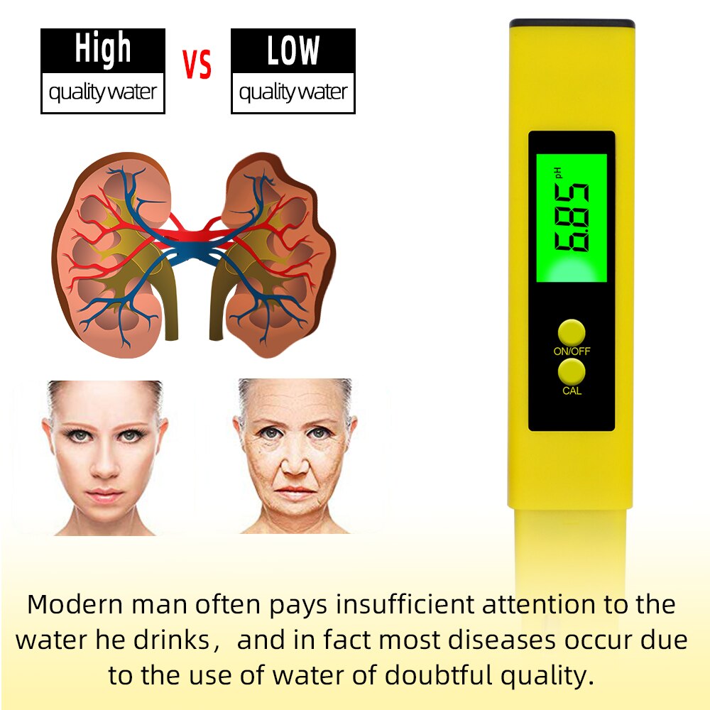 Digital PH Meter Tester LCD Pocket Pen Type 0.01pH Hydroponics Aquarium Pool Water Test Tools with Backlight 50%off