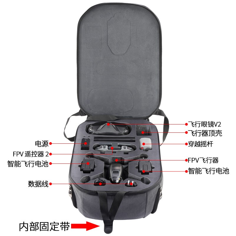 Zaino DJI FPV borsa impermeabile fodera fai-da-te occhiali DJI V2 maniglia per telecomando custodia portatile per DJI FPV Combo Drone