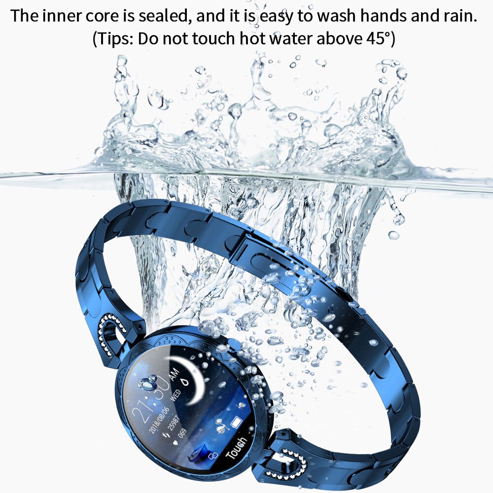 Damen-smartwatch  ak15, luxuriöses smart-armband mit herzfrequenzmessung, wasserdichtem fitness-tracker für android- und ios-smartphones (  h8 kw10 w8er-pack)