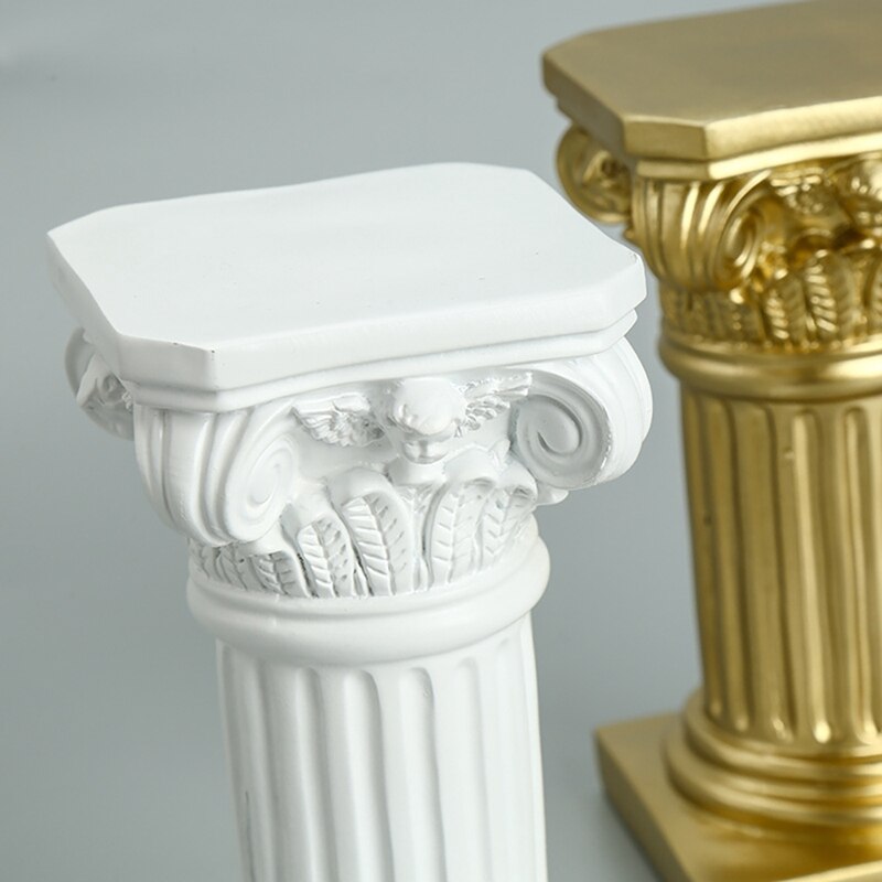 Columna de escultura de resina para decoración del hogar, accesorio de artesanía para sala de estar, columna Romana