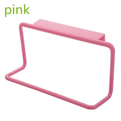1Pcs Plastic Opknoping Houder Handdoekenrek Multifunctionele Kast Kastdeur Terug Keuken Accessoires Thuis Opslag Organisator: pink