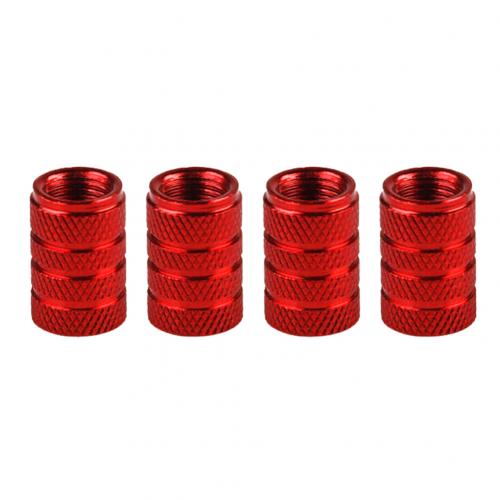 Tapón de válvula de presión de aire de neumático de rueda de coche de aleación de aluminio 4 Uds tapa de polvo: Rojo
