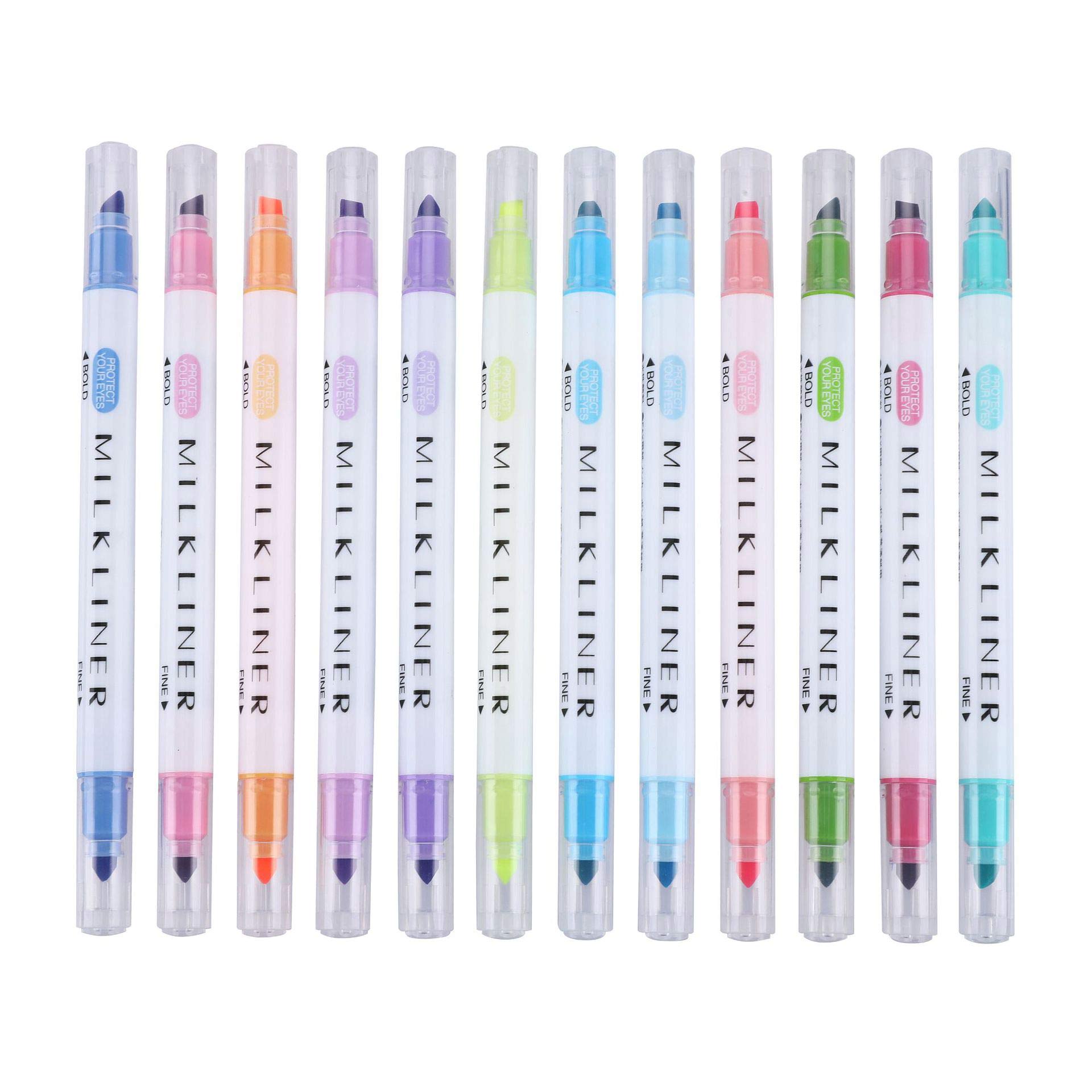 12 stks/partij Dubbele Hoofd Mildliner Markeerstiften Art Marker Markeerstiften Pastel Markers Aquarel Fluorescerende Tekening Pen: 12color 4428
