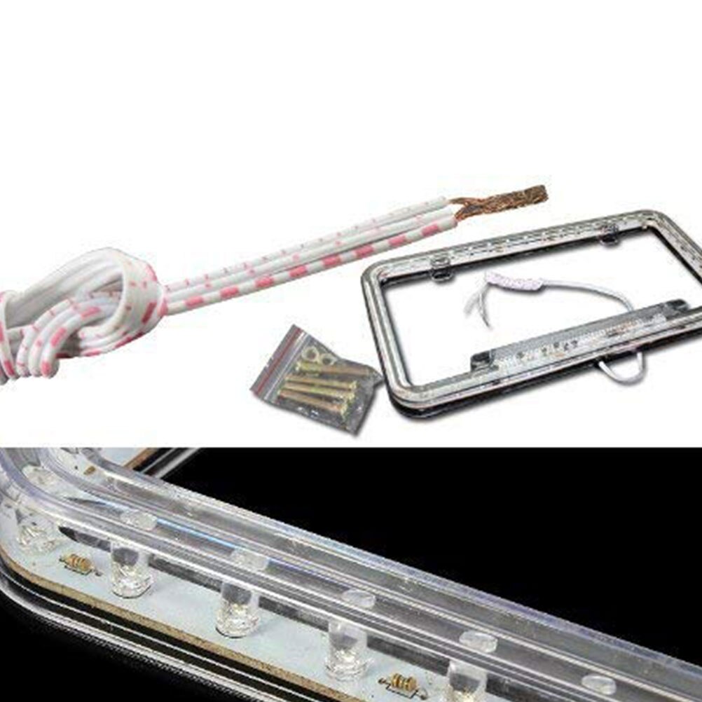 Marco para matrícula con soporte de luz LED para matrícula de coche marco para matrícula estilo de coche