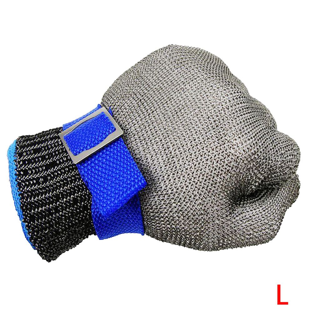 Cut Resistant Metal Mesh Gloves Stainless Steel Gloves Working Safety Gloves Metal Mesh Anti Cutting For Butcher Worker RU: L