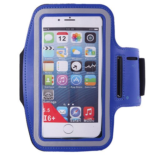 Brassard en cours d'exécution équitation bandes de bras cas sac à main Sport support de téléphone portable pochette ceinture couverture pour IPhone 6: Bleu