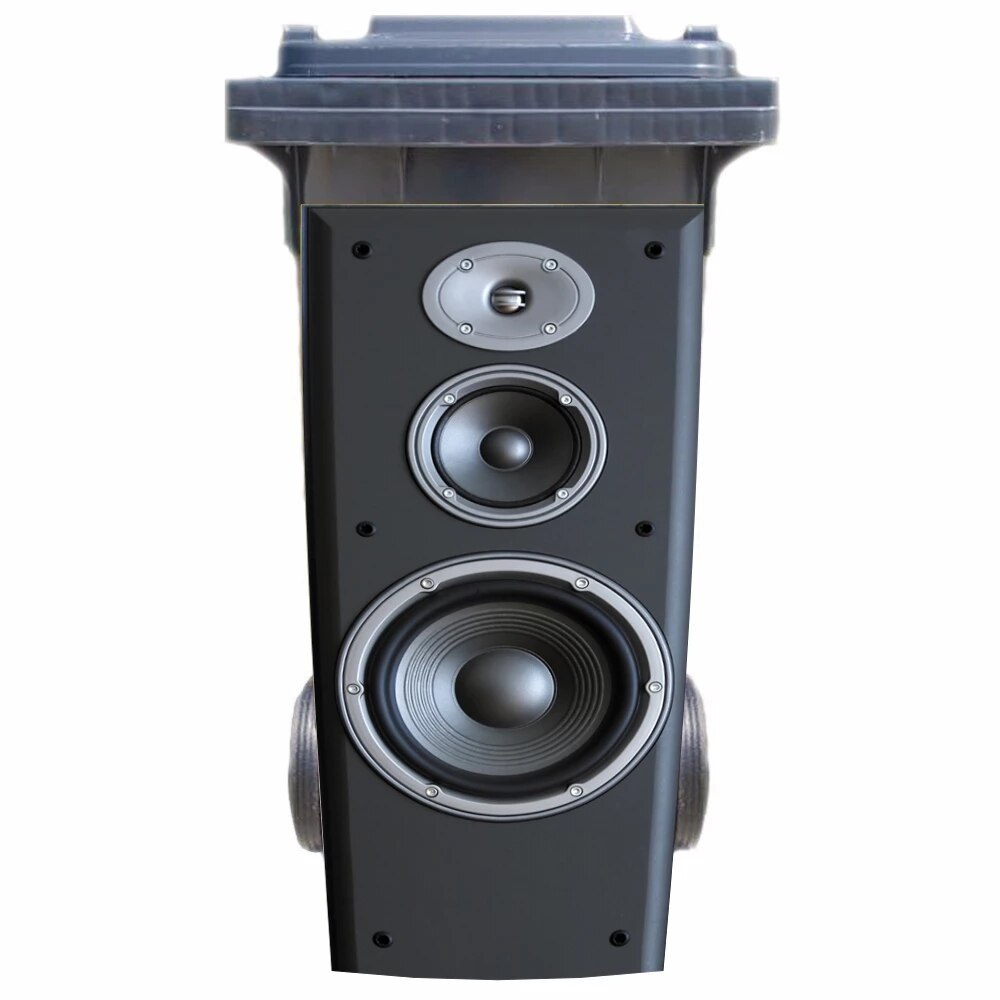 DIY sound speaker pattern Adhesive Removable Waterproof Sticker Decals Rubbish bin trash can Cover sticker 120liter 240liter