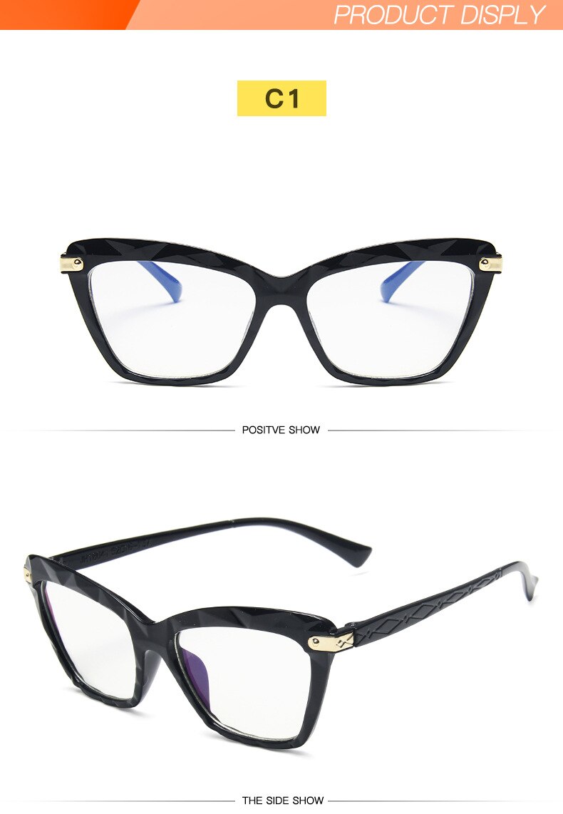 Leesbrillen dames cat eye anti-blauwe stralen presbyopie bril anti-vermoeidheid computerbrillen: 1 zwarte
