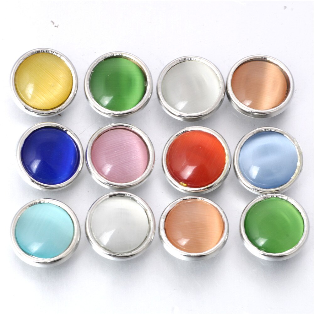 10pcs/lot Mixed Color 12MM Random Fish Scale Resin Snap Button For Women Fit 12mm Snap Bracelet Bangle Earrings Necklaces