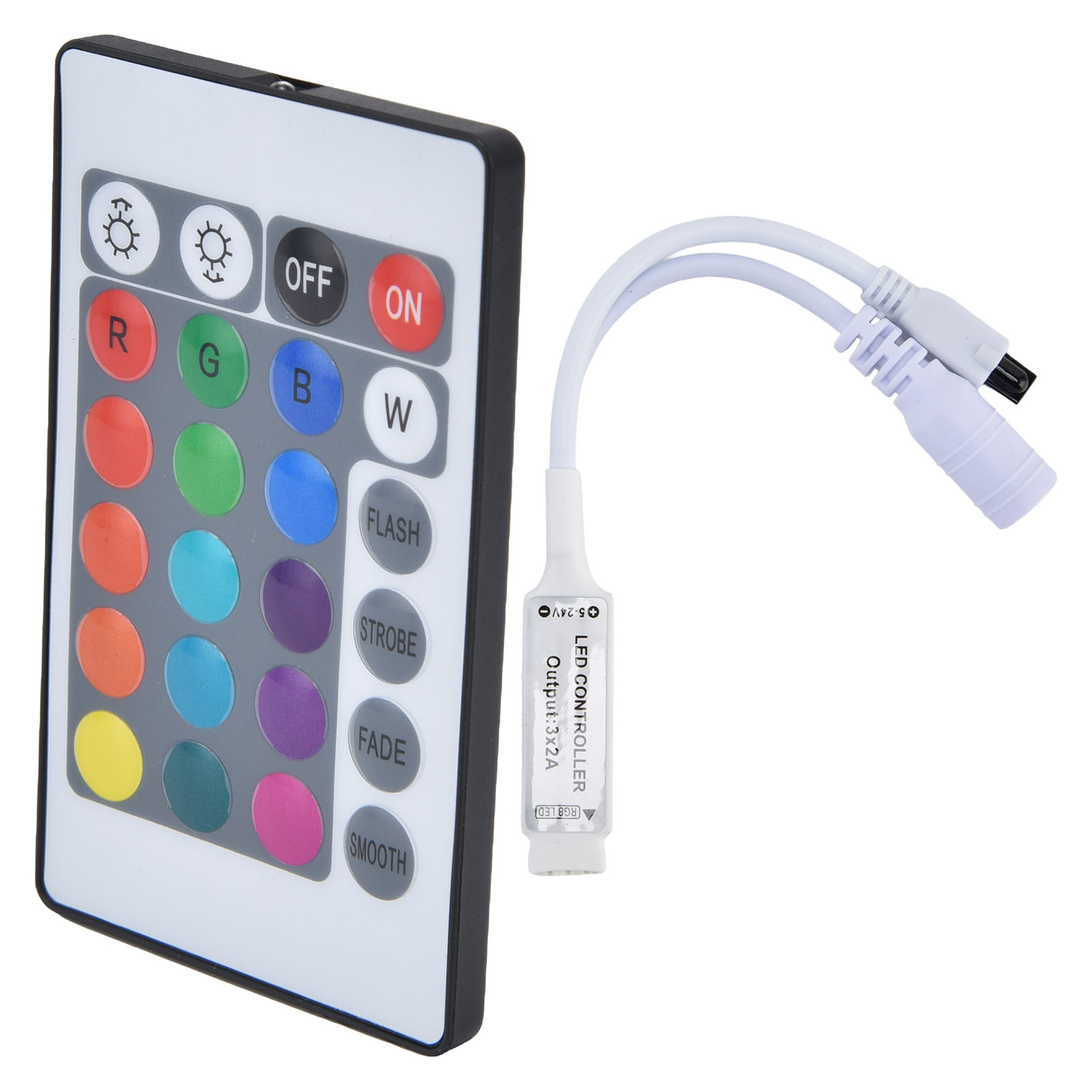 24 Key RGB IR Remote Controller Wireless Colorful Light Strip Controller For LED Monochromatic Lamps