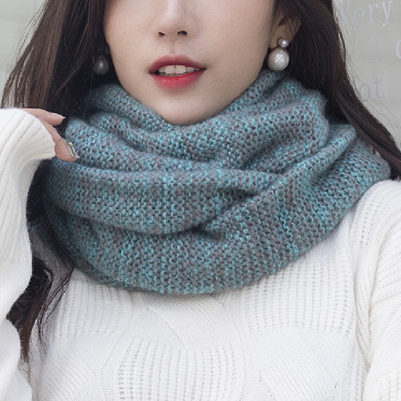 Women Men Knitted Snood Scarf Infinity Scarves Autumn Winter Warm Comfortable 2 Circle Ring Scarf Luxury Brand Neck Scarves