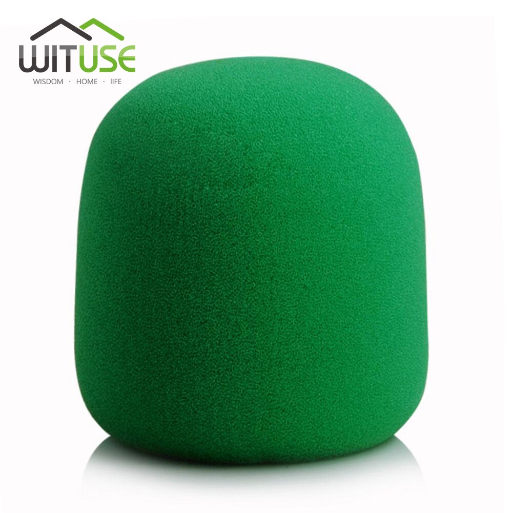 Microphone Foam Thicken Mic Cover Sponge Studio WindScreen Protective Grill Shield Soft Microphone Cap: Green