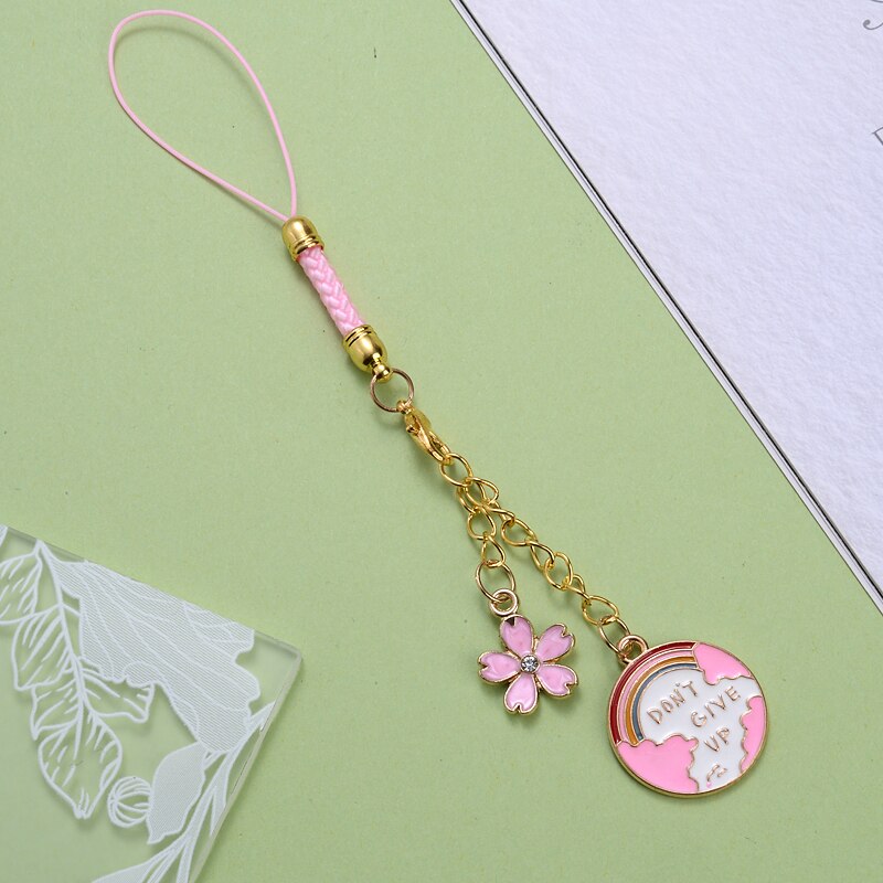 Metalen Mobiele Telefoon Hanger 1Pcs Bloem Dier Sneeuwvlok Ladie Telefoon Lanyard Anti-verloren Sleutelhanger Accessoires Decoratie: C