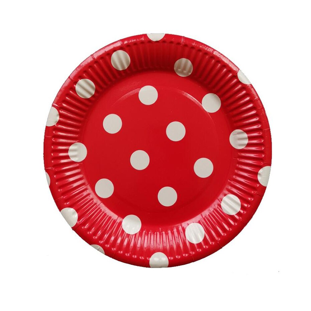 10 pcs Birthday Party Plates Set Polka Dot Decoration Tableware Paper Plates Wedding Decorations Home Supplies for Kids: 5