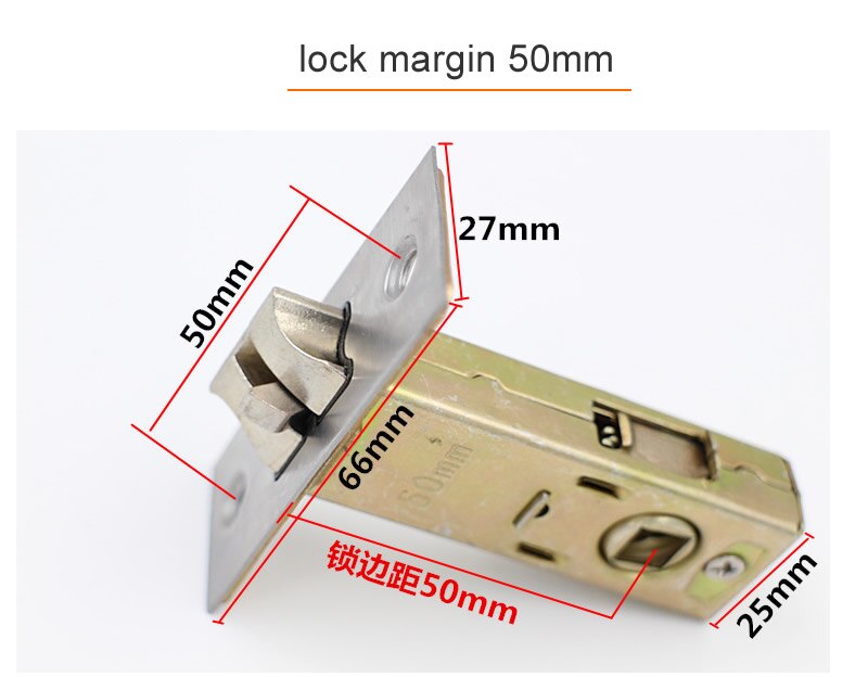 Kamer Lock Enkele Tong Slot Lichaam, Marge 50Mm, Deurslot Reparatie Onderdelen, Bathroon Deur Hardware: Margin 50mm