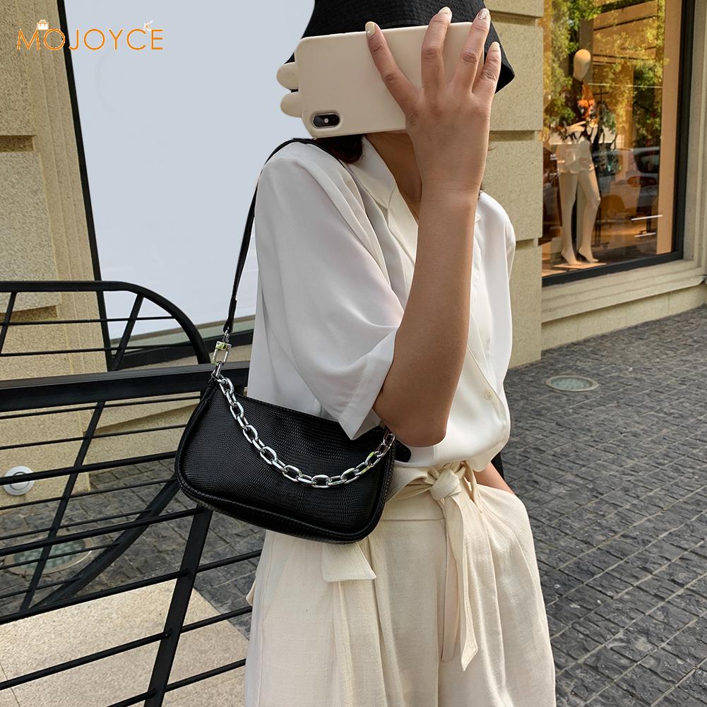 Frauen retro aufbringen Schulter Tasche Schulter Umhängetasche Leder Kette Damen Schulter Bote Sattel Handtasche