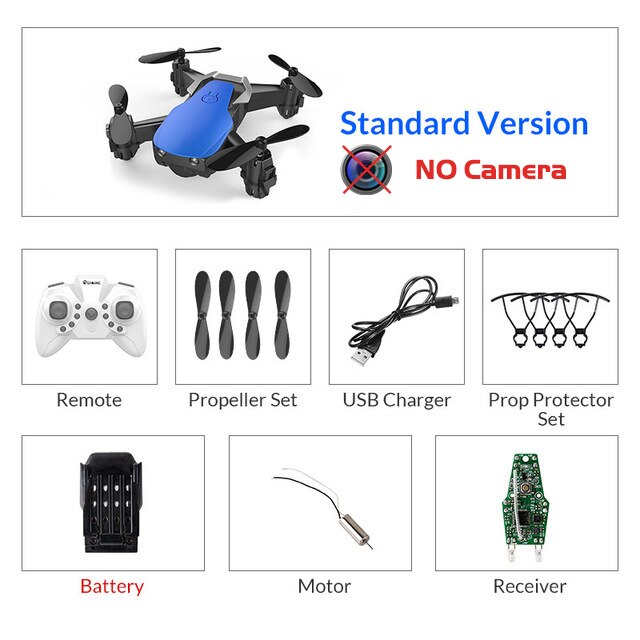 Eachine E61 Mini Drone Hight Hold Mode RC Quadcopter RTF WiFi FPV Foldable Helicopter VS HS210: bluestandard1battery