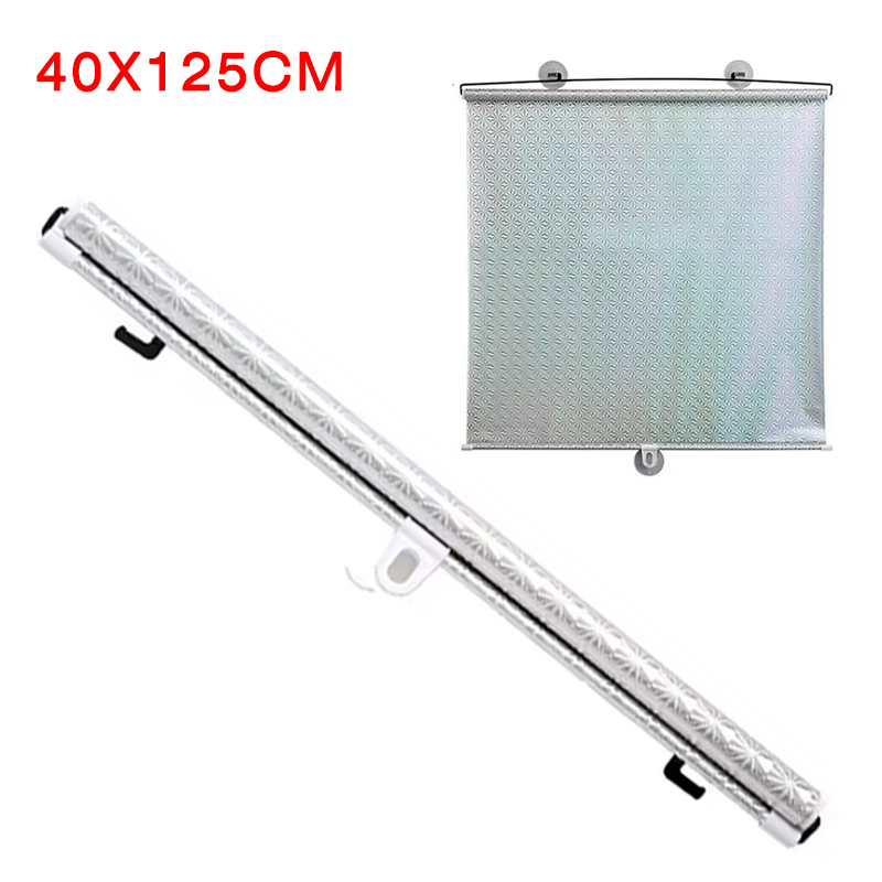 Car Windshield Sunshade Roller Blinds Auto Window Retractable Summer Protection Heat Insulation Curtain Front Rear Shading: Brown