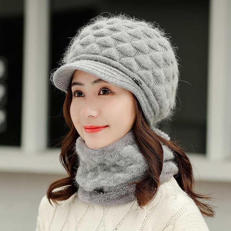 Ensemble bonnet et écharpe en laine pour femmes | Ensemble chapeau et écharpe d'hiver pour femmes, ensemble épais et en laine pour femmes, anneaux et écharpes chapeaux pour filles, bonnet unisexe