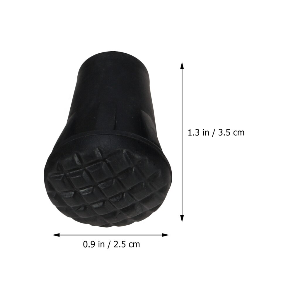 24pcs Outdoor Trekking Pole Accessories Foot Cover Pole Tip Protectors Hiking Stuff Absorbing Adds Grip Traction Stability (Blac