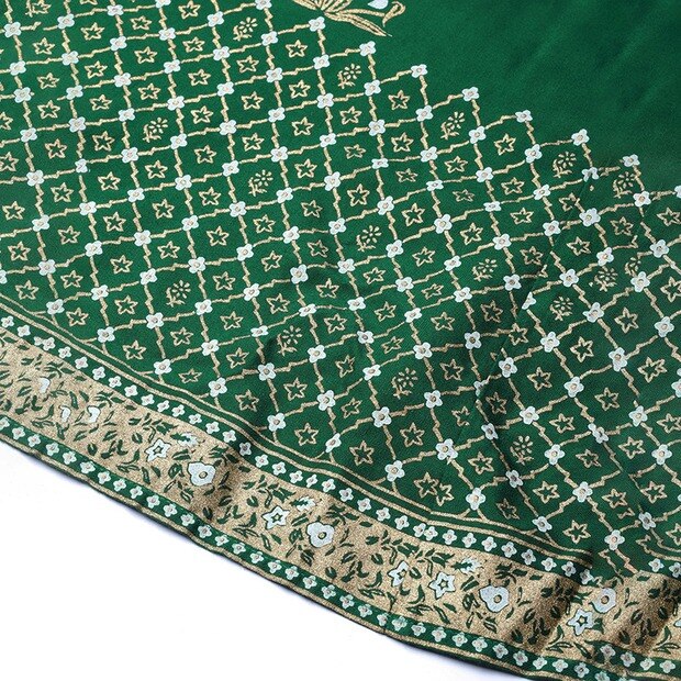 Disfraz de Sarees de la India para mujer, falda de algodón verde, estilo étnico, para baile, primavera y verano,
