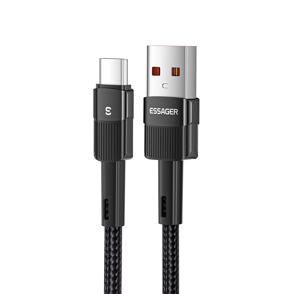 Essager cablu usb tip c 6a 66w scp pentru huawei mate 40 pro cablu de încărcare usb c pentru încărcare rapidă cablu de date pentru xiaomi samsung oppo: Negru / 0.5m
