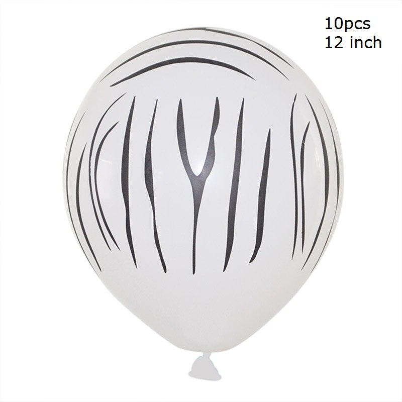1 sæt jungle fødselsdagsbannere dyr guirlande fødselsdag papir vimpel palmeblad flag bunting baby shower safari dyr dekoration: Latex ballon d