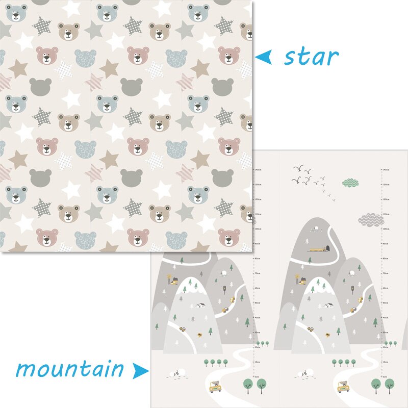 XPE dziecko mata do zabawy mata dla niemowlęcia dwustronna dywan dla dziecka dywan mata rozwojowa dla dzieci Pad do grania w przedszkolu aktywność siłownia: G / 200CMX180CMX1CM