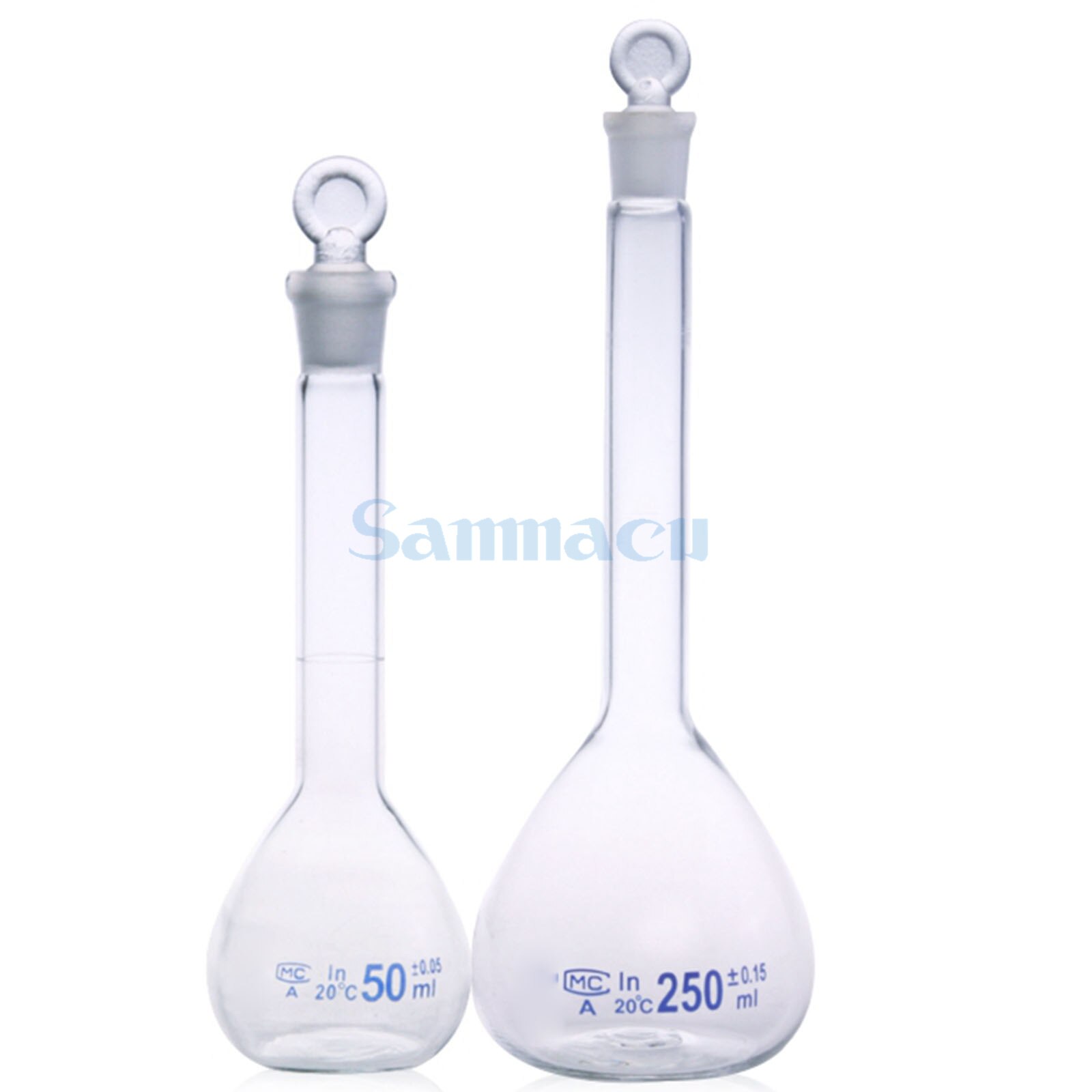 2000ML Lab Volumetric Flask Class A G3.3 Borosilicate Glass With Stopper White