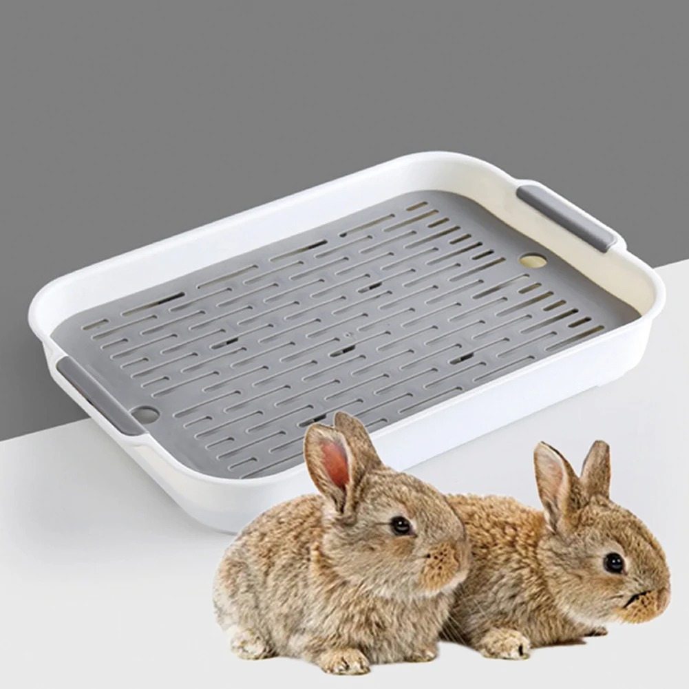 Caja de arena para conejos, bandeja de inodoro pequeña para mascotas, caja de inodoro esquinera para hurón, hámster, dragón, gato, conejillo de indias, suministros para cerdos holandeses