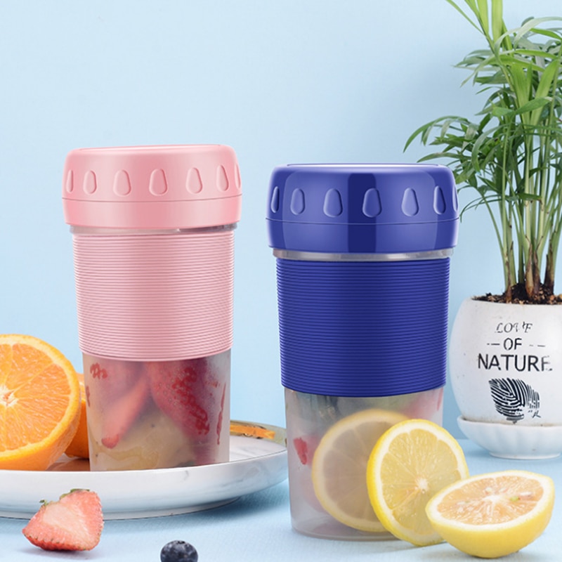 300ml Mini Electric Fruit Juicer Glass Portable Handheld Smoothie Maker Blenders Bottle Mixer USB Rechargeable For Home Travel