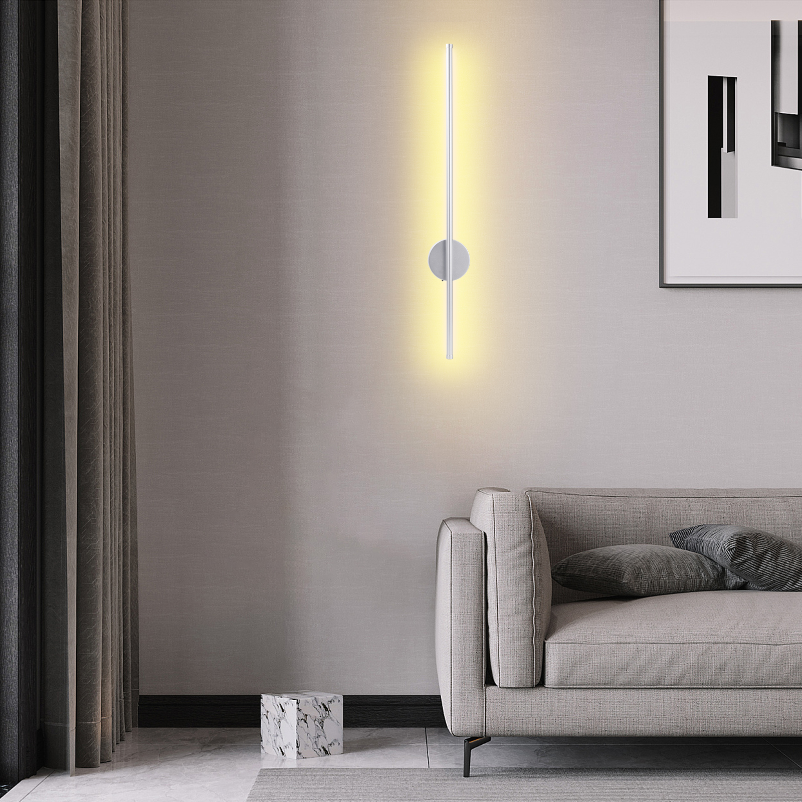 USB Oplaadbare LED Wandlamp Magnetische Aantrekkingskracht Afstandsbediening Licht Slaapkamer Nachtkastje Spiegel Hotel Verlichting 1PCS 50/80cm Strip: M / green