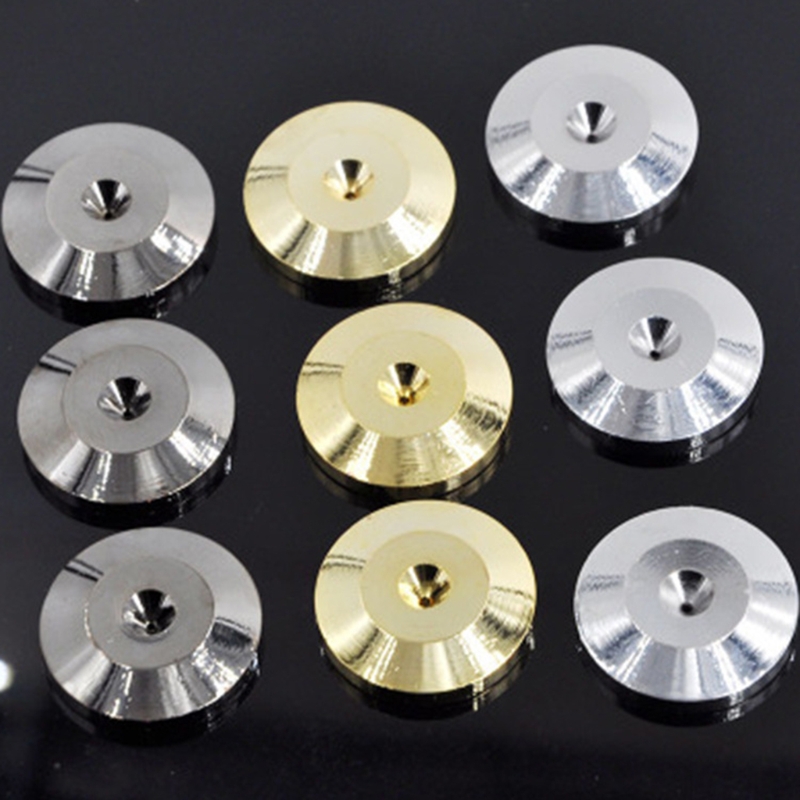 8 stk. 25 x 5mm universelle aluminiumslegering højttalerspikes puder højttaler støddæmper base pude isolering stativ fødder konus base måtter