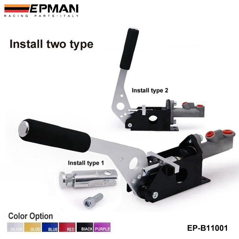 Handrem Hydraulische Ras Horizontale E-BAKE Handrem Drift/Drifting L-SHAPED EP-B11001-ALBZ: Zilver