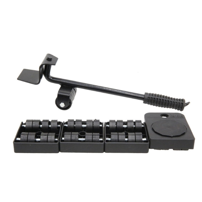 Meubels Verplaatsen Gereedschap Licht Flatbed Vrachtwagens Zware Voorwerpen Moving Tool Pads 1 Pry Bar 4 Roller Sets: Default Title