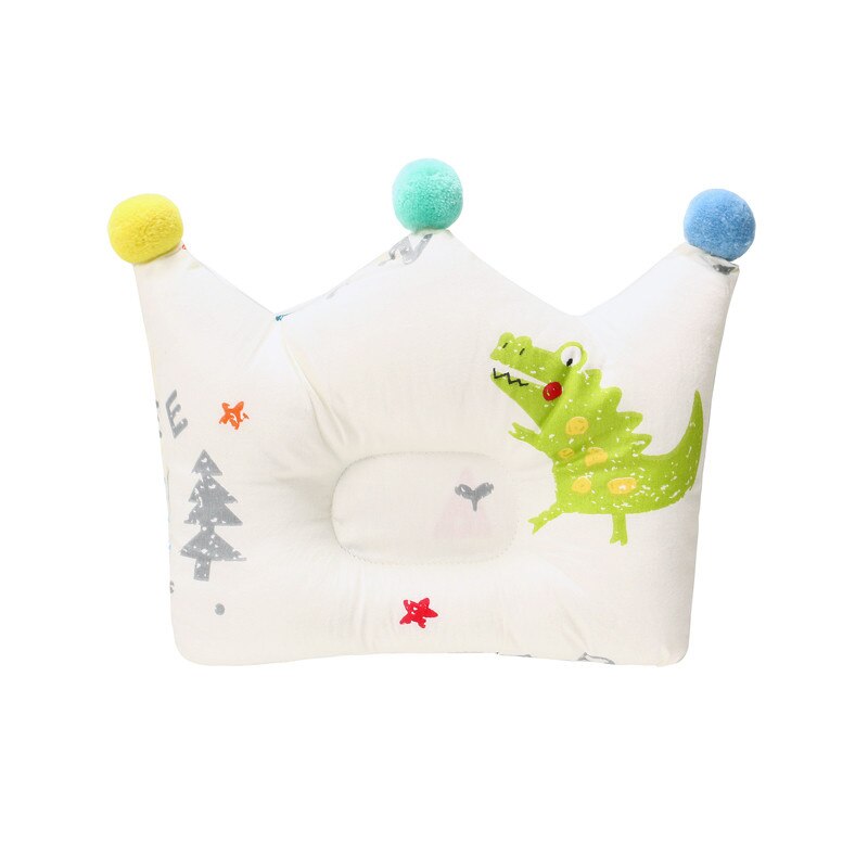 Dégagement tête Protection coussin oreiller -né bébé oreillers coton couronne enfants oreiller soutien Concave sommeil positionneur: Colored dinosaur