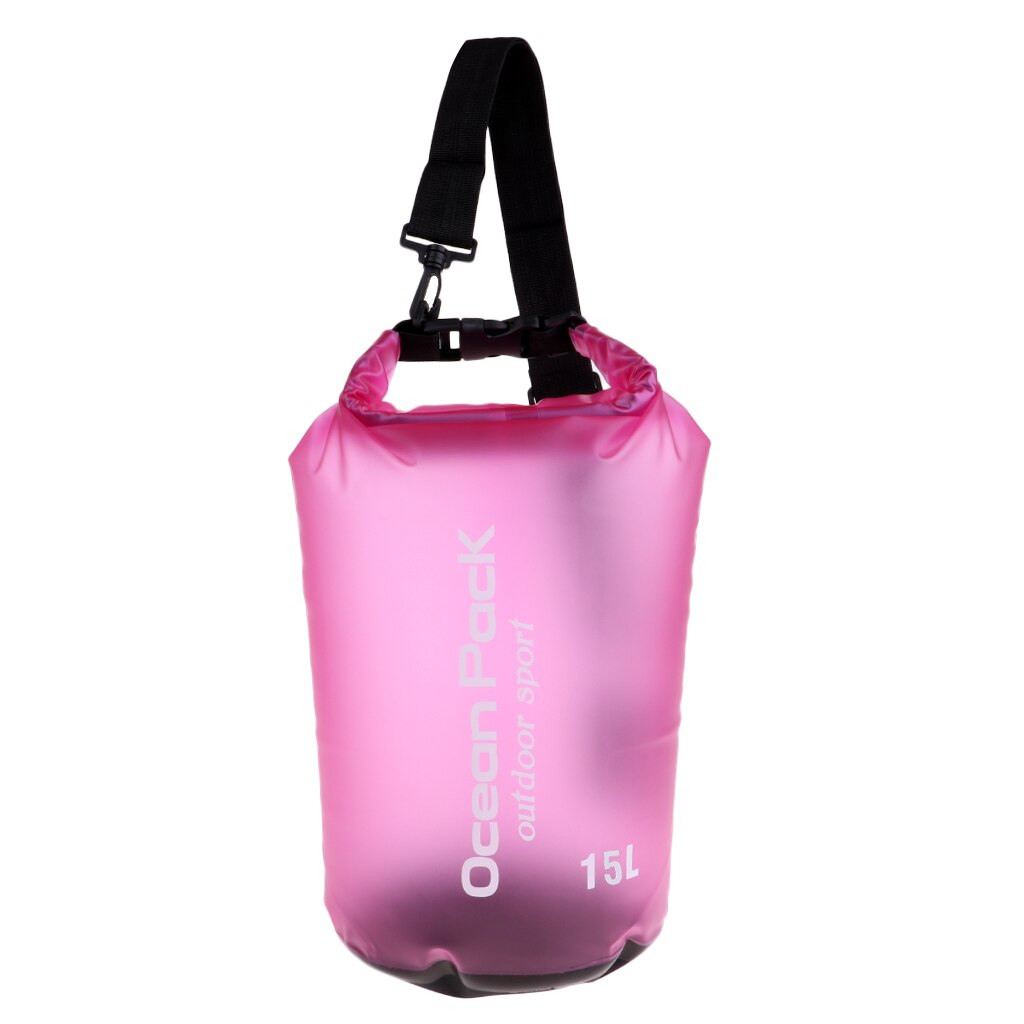 PVC Waterproof Kayak Dry Bag Sack Boat Canoe Camping Floating Kayak Supplies: Rosy 15L