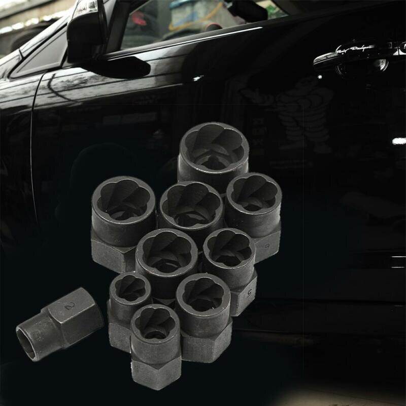 Repair Nut extractor Stud Locking Socket Wrench Tool 10pcs Black Bolt Set