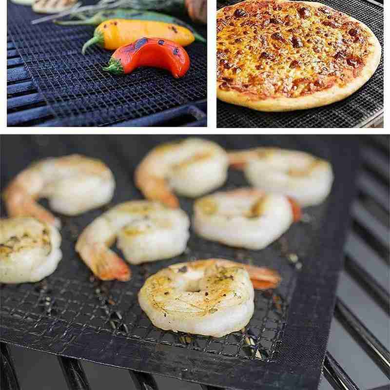 36*42cm Reusable Meshes Non-Stick BBQ Grill Mat Grill Mat Stick Non Mesh Cooking Liner Sheet P9T9