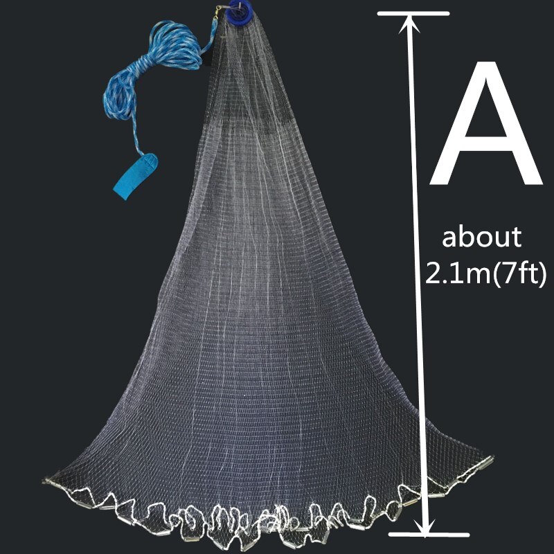 Finefish Super Small Mesh Cast Net Fishing Network USA Hand Cast Net Outdoor Throw Catch Fishing Net Tool Gill net: A42small mesh